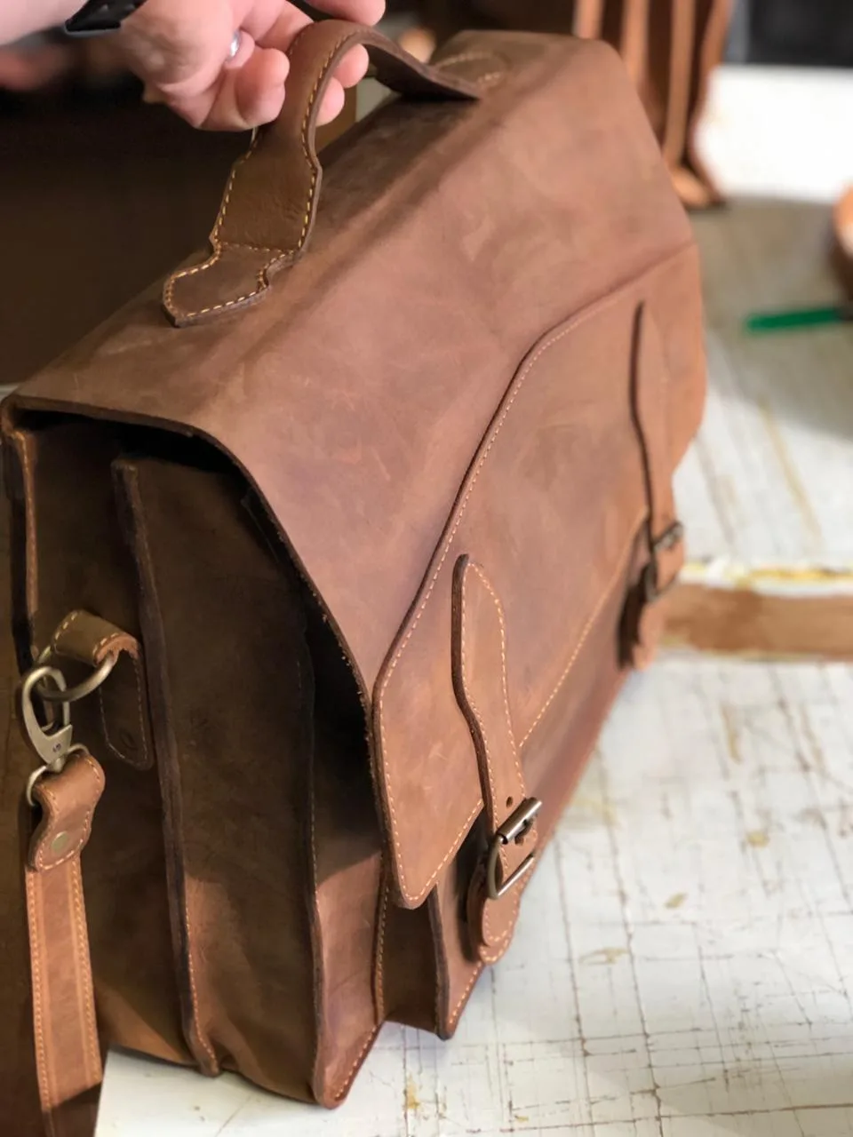 Oldfangled Leather Briefcase (one devider)