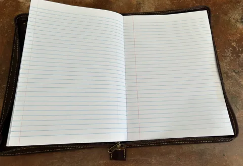 Leather Book Cover with Zipper and Inside Pockets – view 4